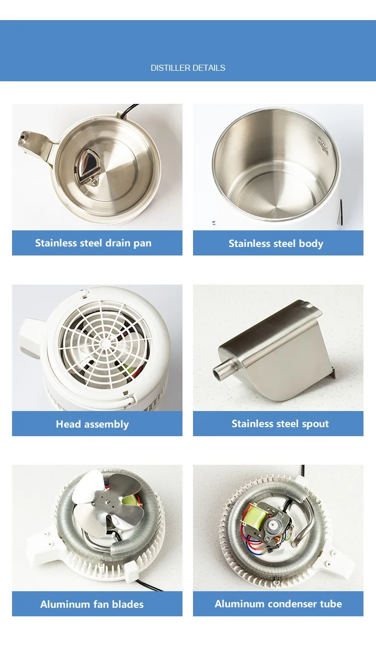 110V 220V Pure Distiller น้ำ4L DIY ทันตกรรมน้ำกลั่นกรองสแตนเลสสตีลภายในไฟฟ้ากลั่นเครื่องฟอกอากาศ