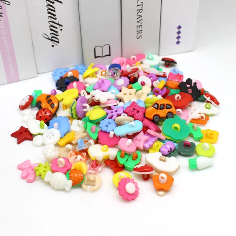 50PCS/lot Plastic Buttons Children\'s Apparel Sewing Accessories Decorative Buttons Sewing diy Accessories Scrapbooking