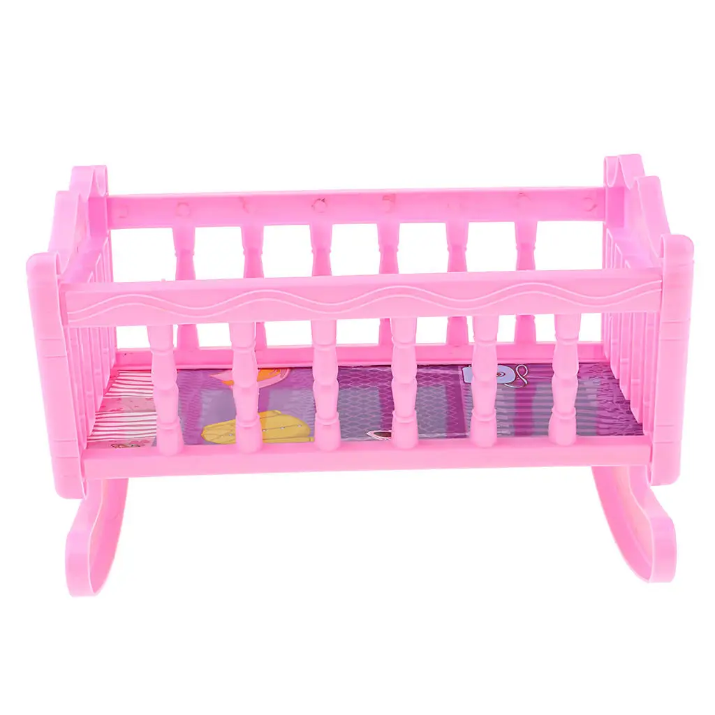 Cama mecedora para bebé, cuna para muñeca, casa de muñecas de juguete, juego de juguetes, dormitorio, 20cm