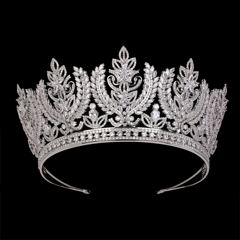 

Bridal Zircon Diadem Tiaras Wedding Hair Zircon Beads Heart HADIYANA Bridal Zircon Crown Accessories zircon Headpieces BC6002