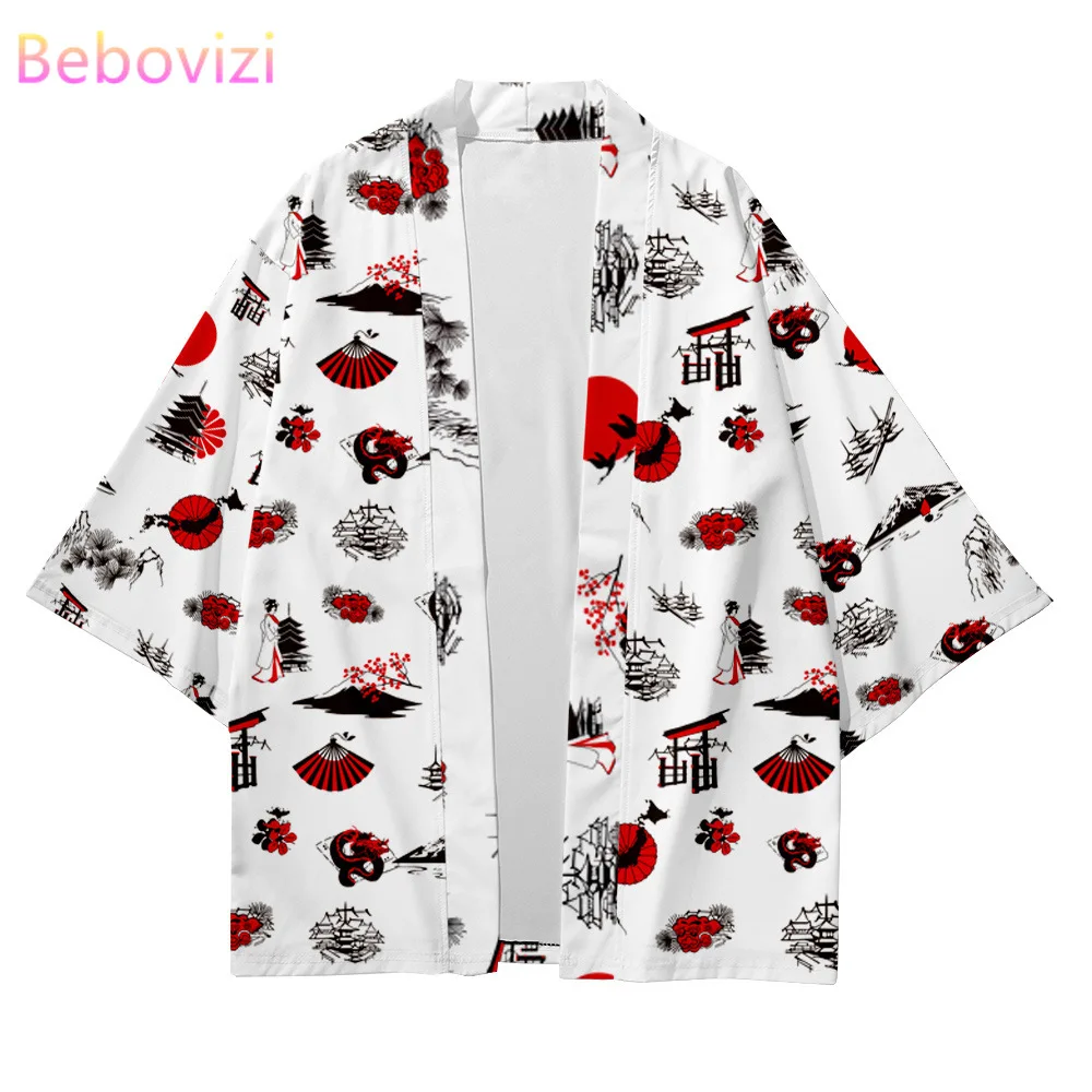 

Plus Size 5XL 6XL 4XL 3XL Beach Japanese Fashion Kimono Kimetsu No Yaiba Robe Cardigan Men Shirts Yukata Haori Women's Clothing