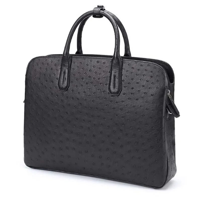 

dae South African ostrich skin Genuine ostrich leather men's bags Business casual men briefcase computer bag Men handbag