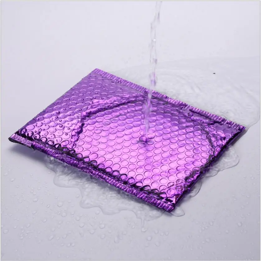 50Pcs 7 ''X 9'' สีเขียว Aluminized Bubble Mailer Metallic เบาะ Buabble ซอง Poly Mailer สีม่วงจัดส่งกระเป๋า