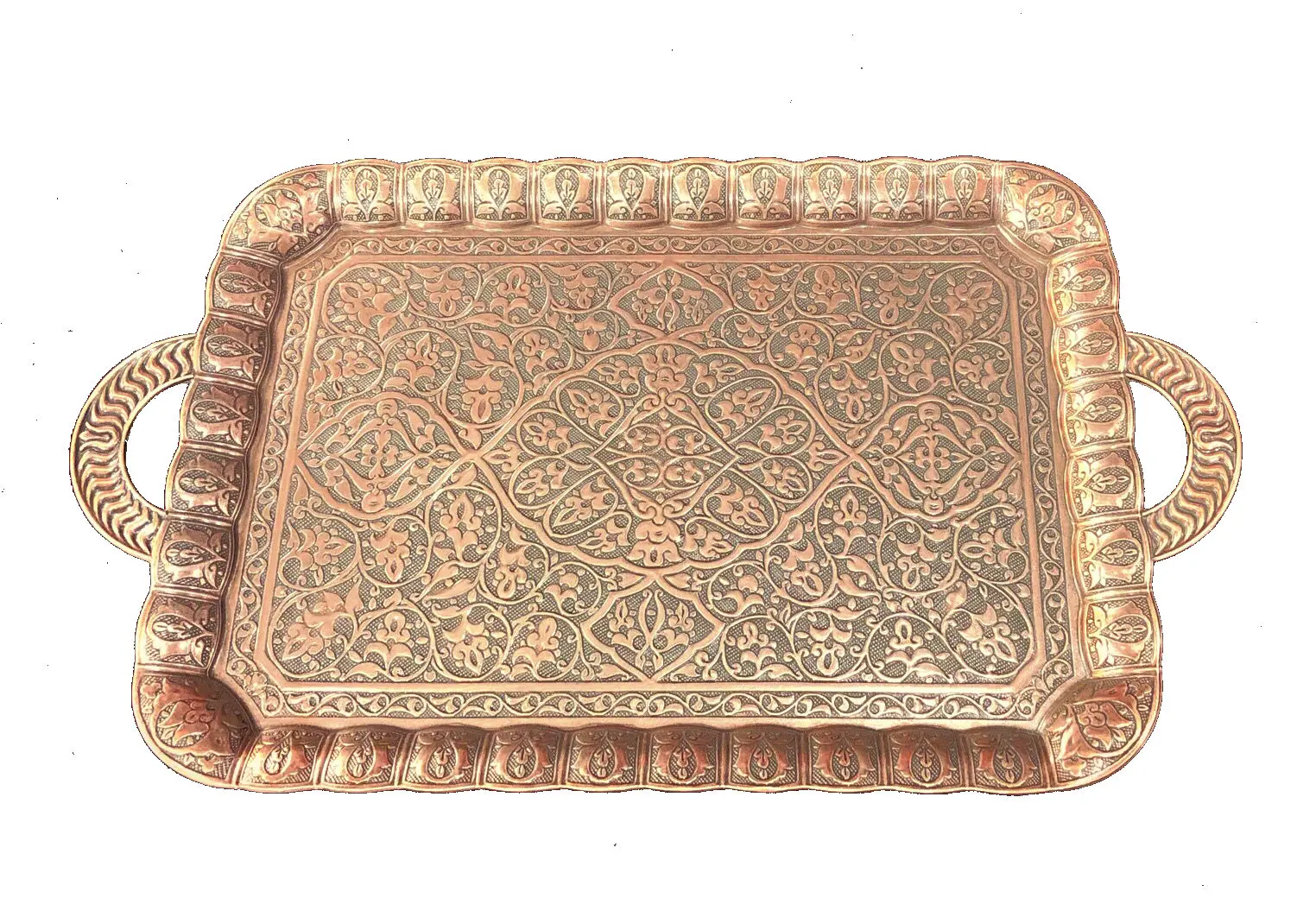 DOLBOVI AKMETAL HC062 COPPER OTTOMAN MOTİFLİ tray STYLISH DESIGN tray поднос plateau de service