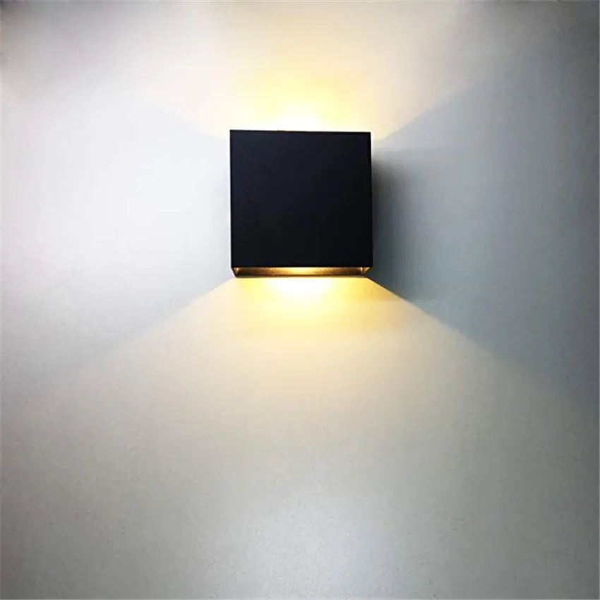 6W lampada luminaria LED Aluminium wall light rail project Square LED lamp bedside room bedroom lighting