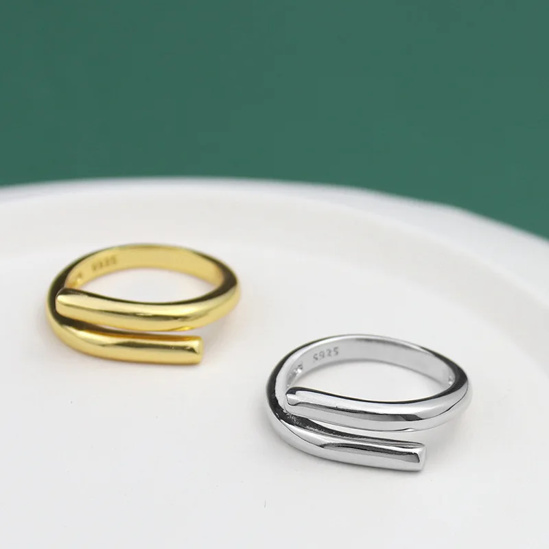 Gold/Silver Color Double Layer Minimalist Ring 2
