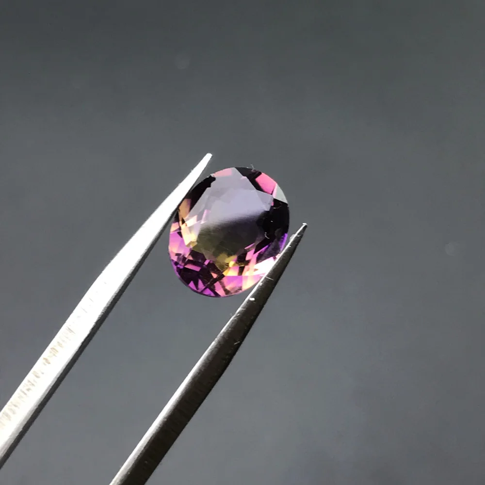 Imagem -03 - Vantj Ametrine Natural Solto Pedra Preciosa Oval Corte 8*10 mm para Montagem de Prata Ouro Faça Você Mesmo Decoração Artesanal Jóias