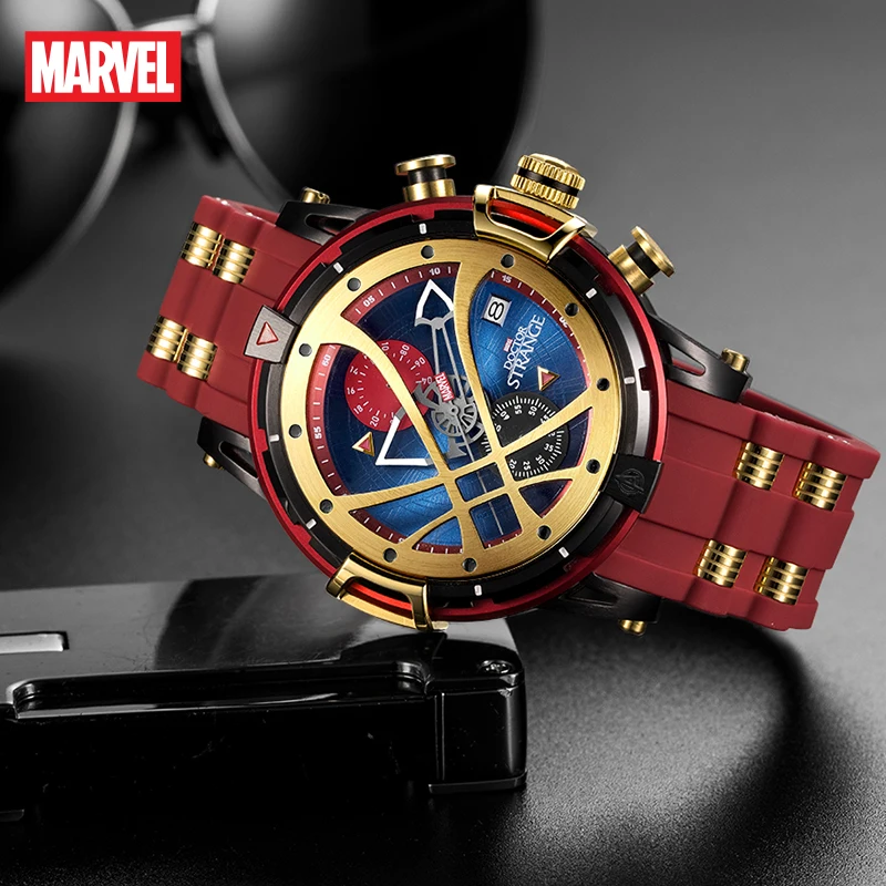 Marvel For Mens Watch Doctor Strange Male Super Heros Quartz Wristwatch Eye Of Agamotto New Multiple Time Zone Relogio Masculino