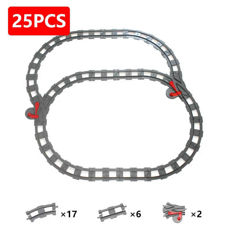 Big Size Bricks Toys Battery Operated Train Track Bridge Set for Kids Creative Track Building Blocks Compatible Big Size Brick