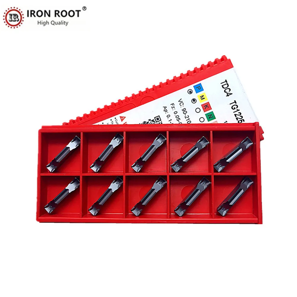 

IRON ROOT Grooving Insert TDC-2 TDC-3 TDC-4 TDC-5 TG1225 Metal lathe Cutting Tool Turning CNC Grooving Carbide Insert For P.M.K