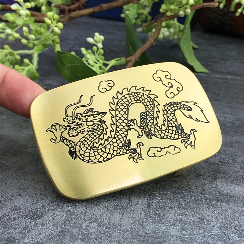 Luxury Dragon Solid Brass Belt Buckles For Men Belt Waist Buckle For Belt DIY Accessories Leather Craft Men Buckle Belt BK0017