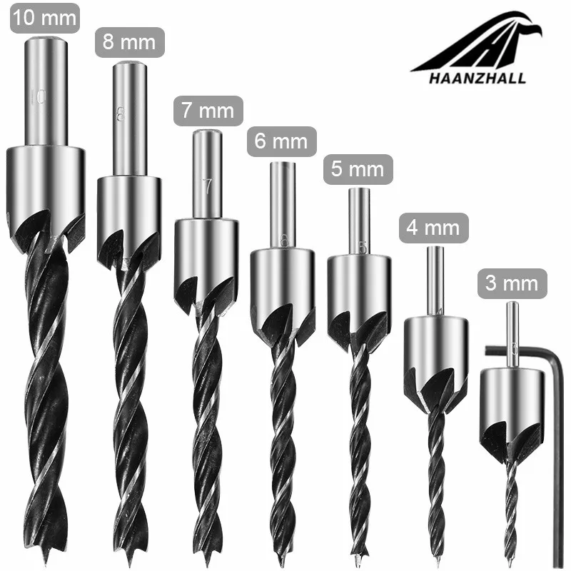 

TOOLS-HSS 5 Flute Countersink Drill Bit, Drill Press Set, Reamer Screw, Woodworking Chamfer Tool, 3mm-6mm, Carpentry, 4Pcs Lot