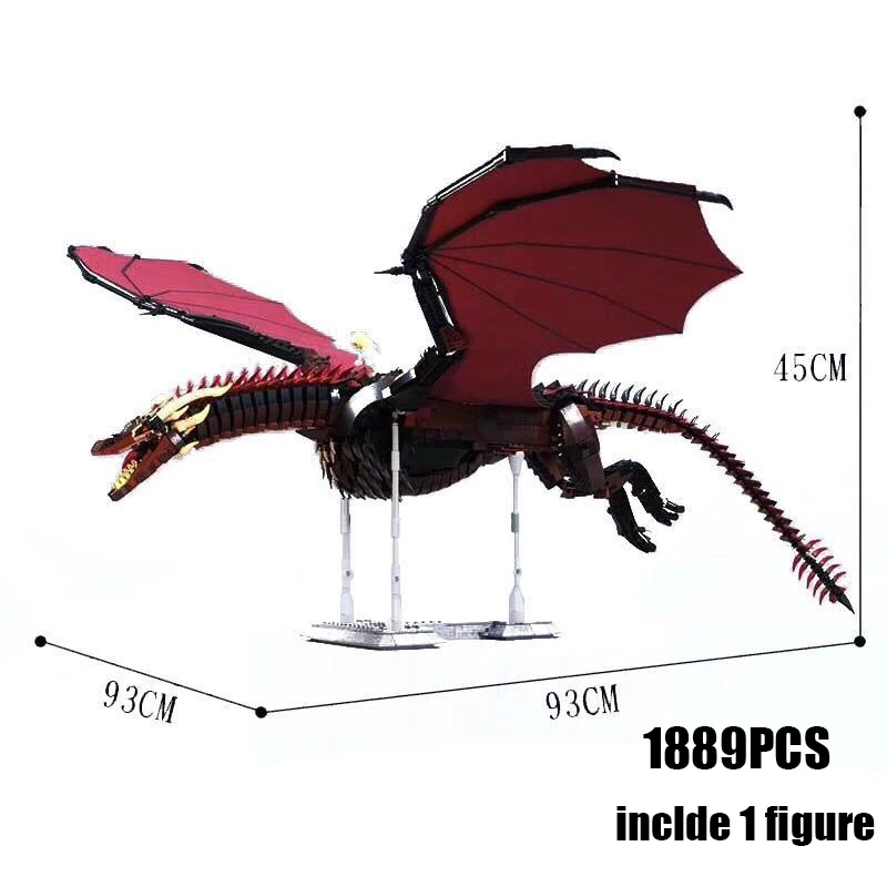 New Thrones Dragon Viserion Mother Black Death Balerion Anime Action Figures DIY Building Blocks Toys For kids Gifts