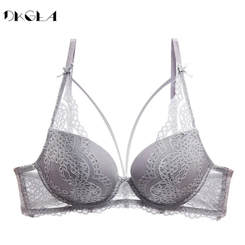 Fashion New Green Underwear Women Bra Push Up Brassiere A B C Cup Cotton Thick Black Gather Sexy Bra Embroidery Lace Lingerie