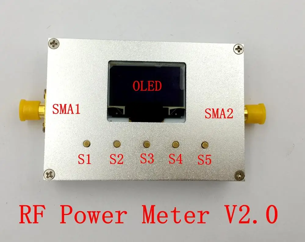 Nuovo 10GHz 100 KHz-10000 MHz OLED RF Misuratore di Potenza-60 ~ 0dBm Sofware RF Valore di Attenuazione