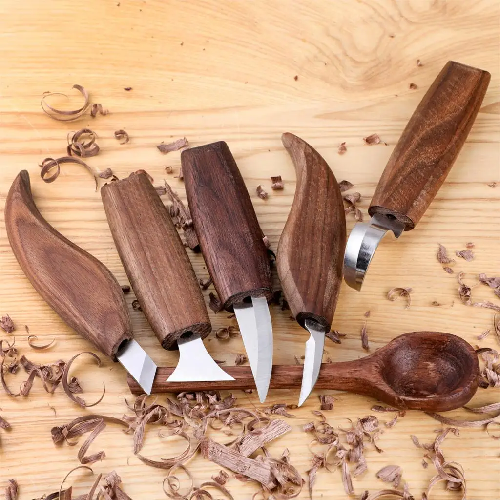 DIY Hand Wood Carving Chisel Carving Knife Woodcut Tools Woodcarving Cutter Knives Peeling Woodworking Spoon Hand Tools Worker