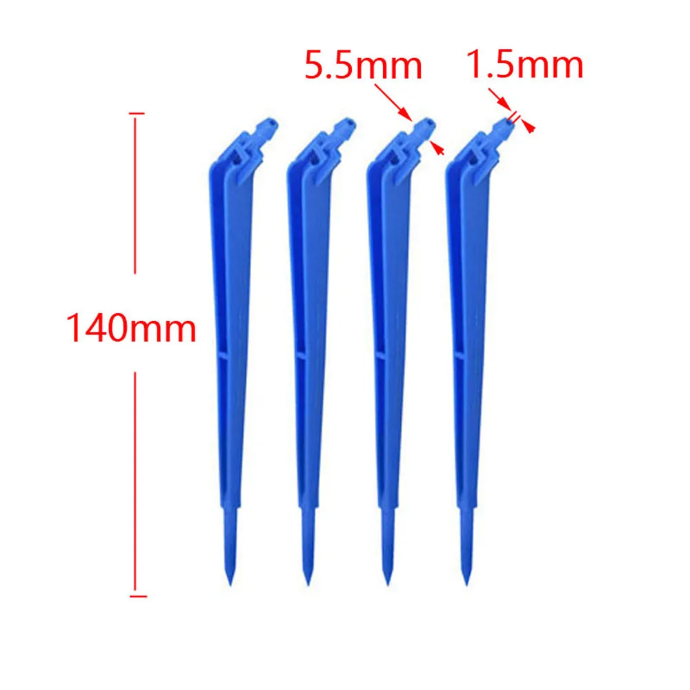 30 sztuk Bend strzałka kroplomierzem 3/5mm 4/7mm wąż przezroczysty niebieski zakrzywione kroplownik do nawadniania emiter nawadniania doniczkowe