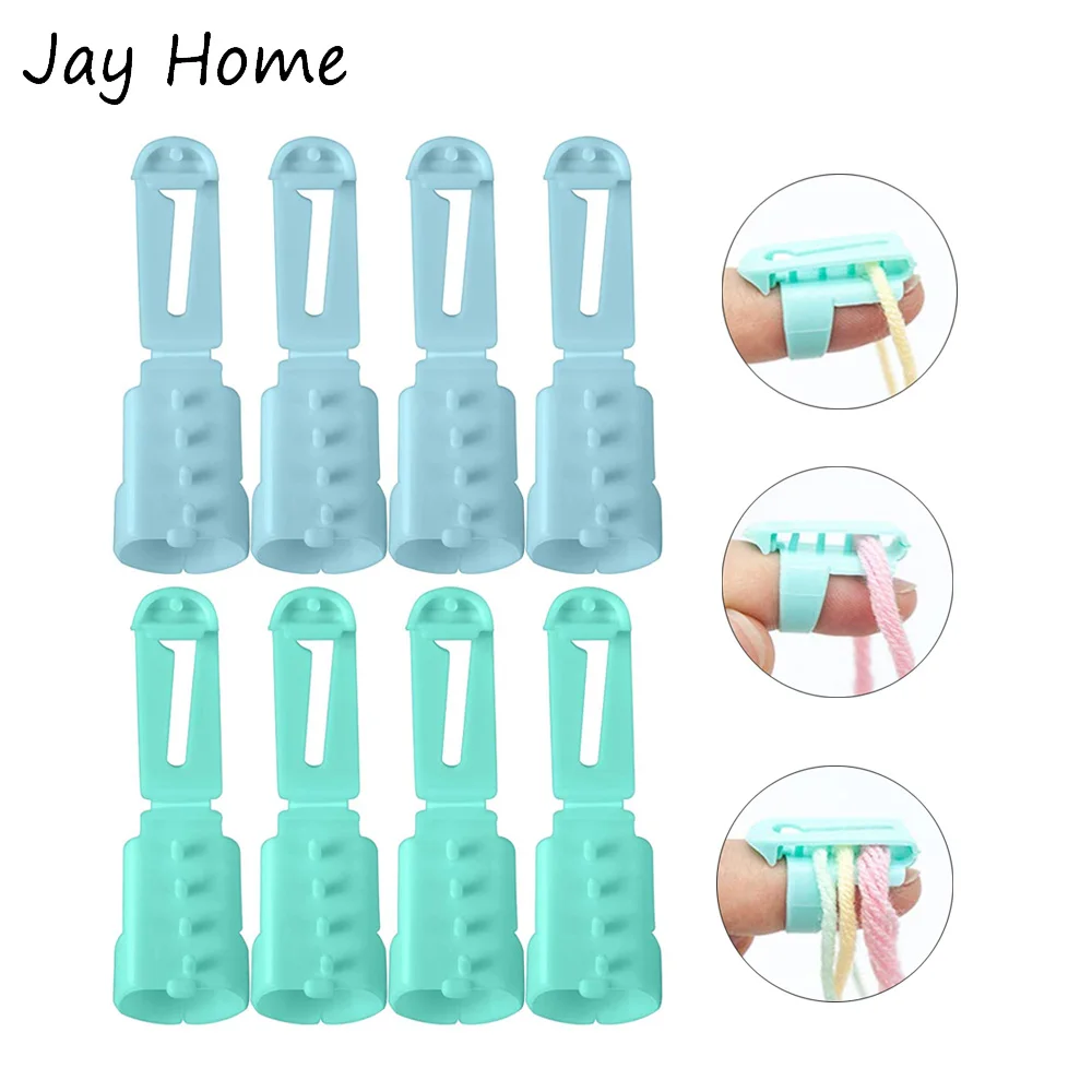 

4/2Pcs Yarn Guide Finger Holder Weaving Tools Plastic Yarn Guide Separated Yarns Tools for Crochet Knitting Crafts Accessories