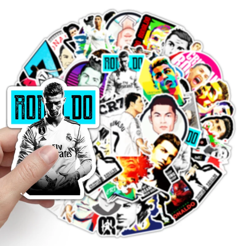 10/30/52Pcs  Sports star Ronaldo  Graffiti Waterproof Skateboard Travel Suitcase Phone Laptop Luggage Stickers DIY Kids Girl