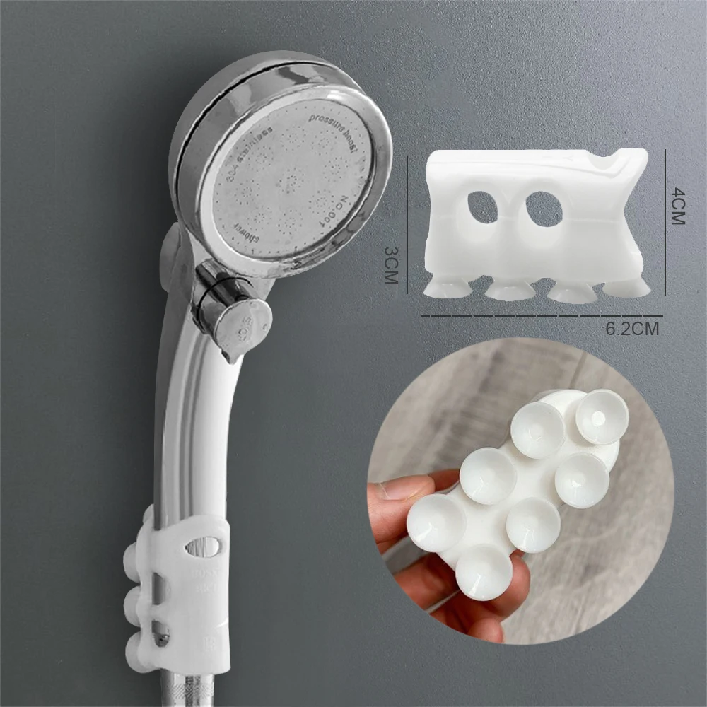 Removable Bracket Suction Cup Silicone Shower Head Holder Wall Mount Shower Adjustable Holder Shelf Rack Bathroom Accessories