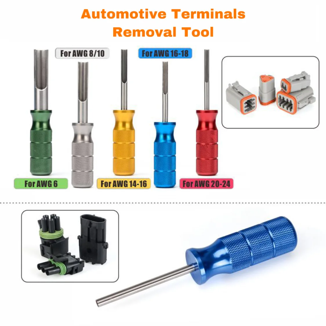 Gli strumenti di rimozione del terminale della spina automobilistica si applicano all\'ago del cablaggio del connettore Deutsch con alta qualità del