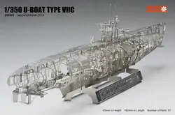 Jasmine Model 205001 1/350 German U-boat Type VIIC Submarine Skeleton Model Kit