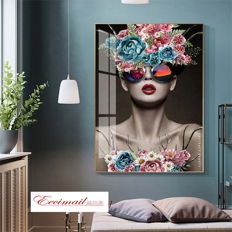 

EECAMAIL 5D DIY Diamond Painting Full Diamond Embroidered Nordic Luxury Beauty Characters Home Decoration Painting No Frame