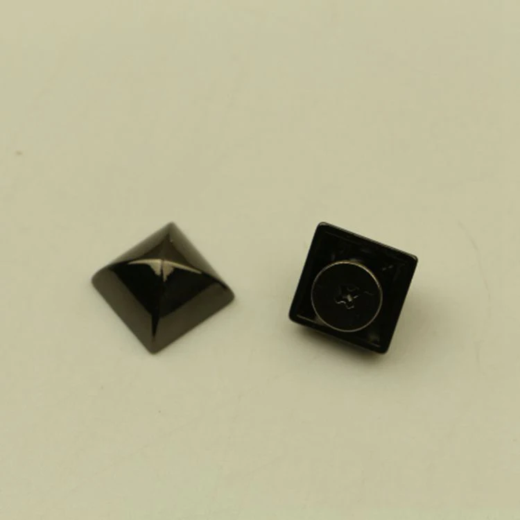 Square pyramid black Rivet, leather decoration, buckle screw, leather case, belt, metal arc Rivet, 10 sets, 12mm