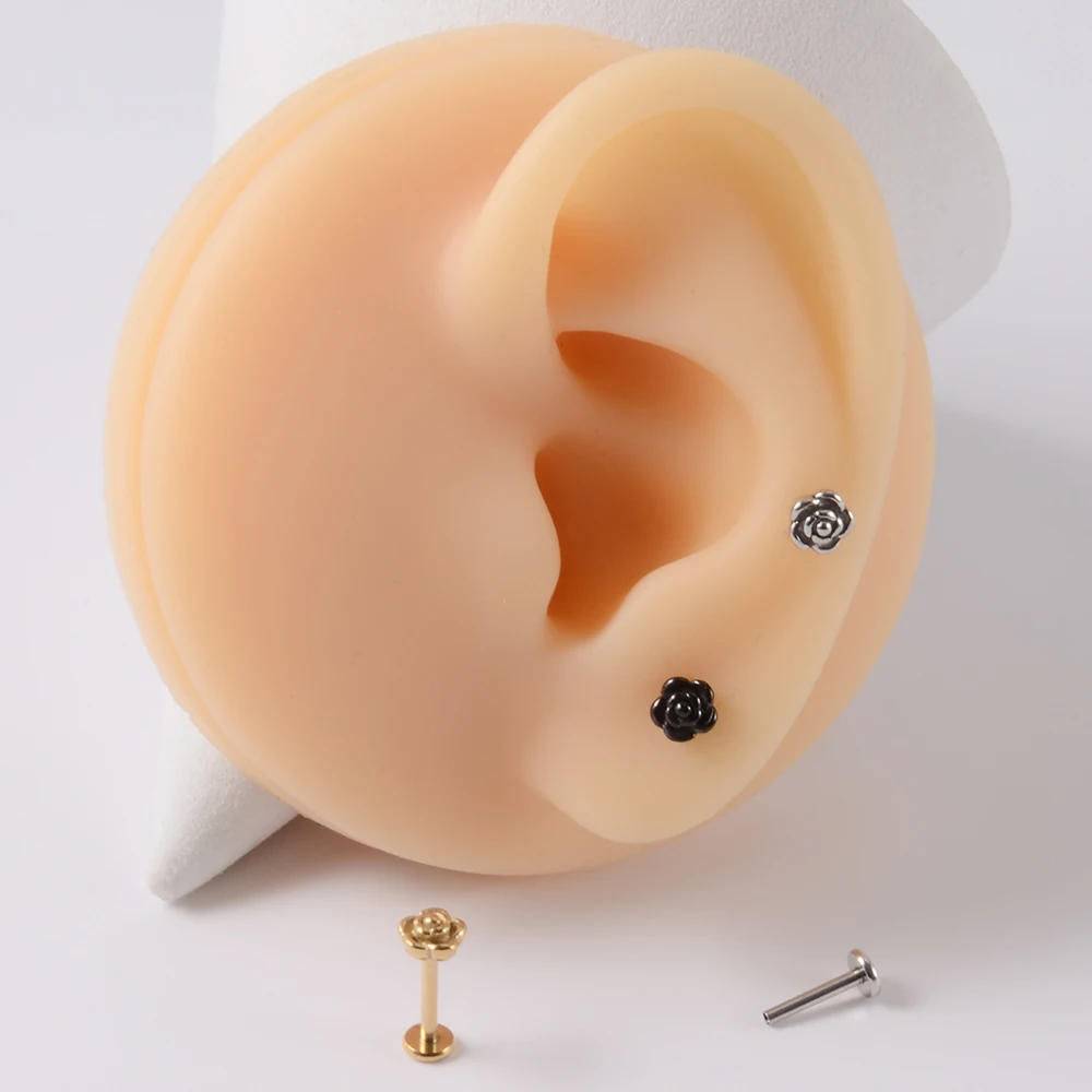 1pcs Surgical Steel Flower Nose Septum Ring Lip Tongue Bar Ring Ear Cartilage Lobe Ear Studs Nipple Ring Piercing Body Jewelry image 5