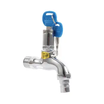 잠금 키 합금 바디와 휴대용 도난 방지 수도꼭지 물 탭 주방 야외 정원에 대한 단일 구멍 키 스위치 수도꼭지 Bibcocks