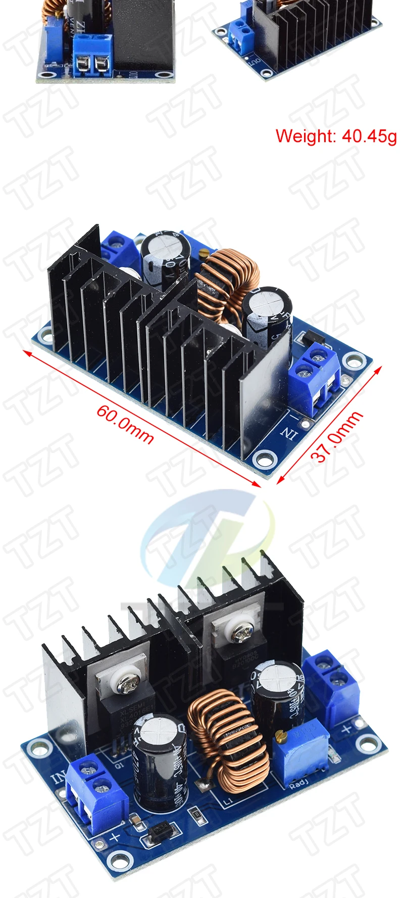 TZT 1/3 Stück MH-ET LIVE Max 8A 200W DC-DC Step-Down XL4016 PWM Einstellbares 4-40V auf 1,25-36V Step-Down-Platinenmodul – Detail 3