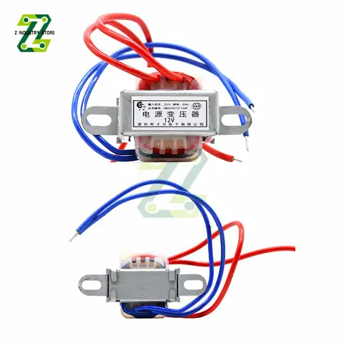 Ac220 para ac12v 9v 6v tensão do transformador de potência 1w ei núcleo de cobre 50hz 60 60hz única tensão 2 linha