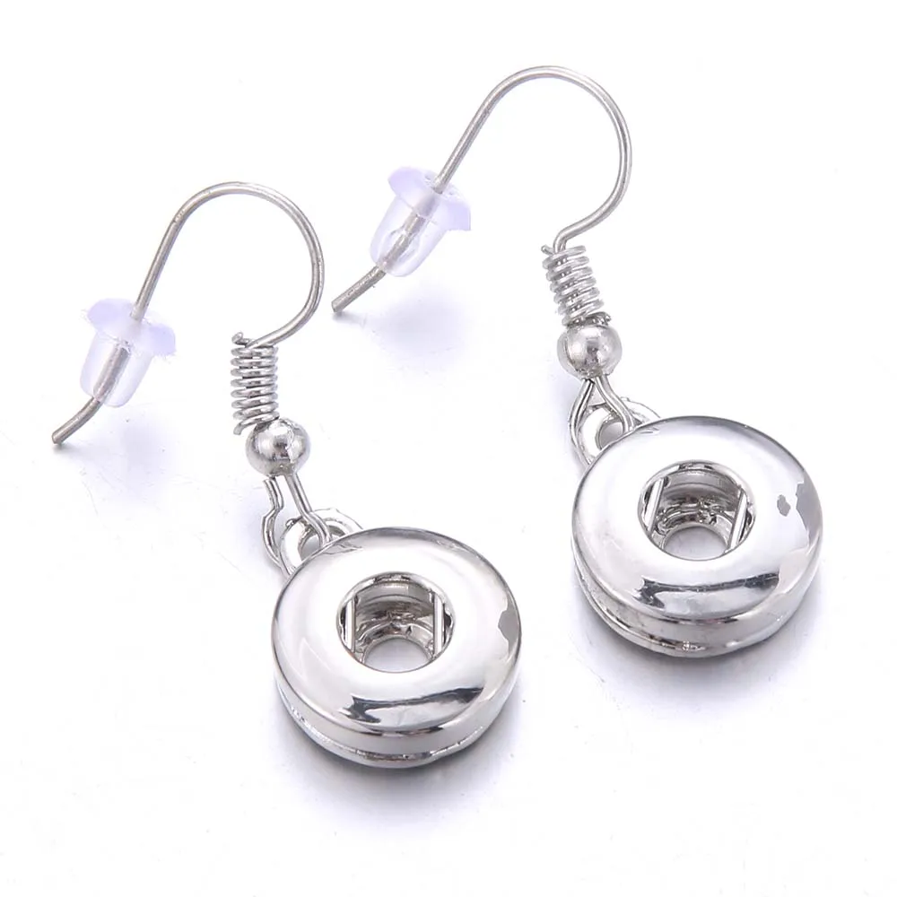 Snap Jewelry Earrings Stainless Steel 12mm Snap Button Earrings Hollow Out Water Drop Mini 12 mm snap earring charm Buttons