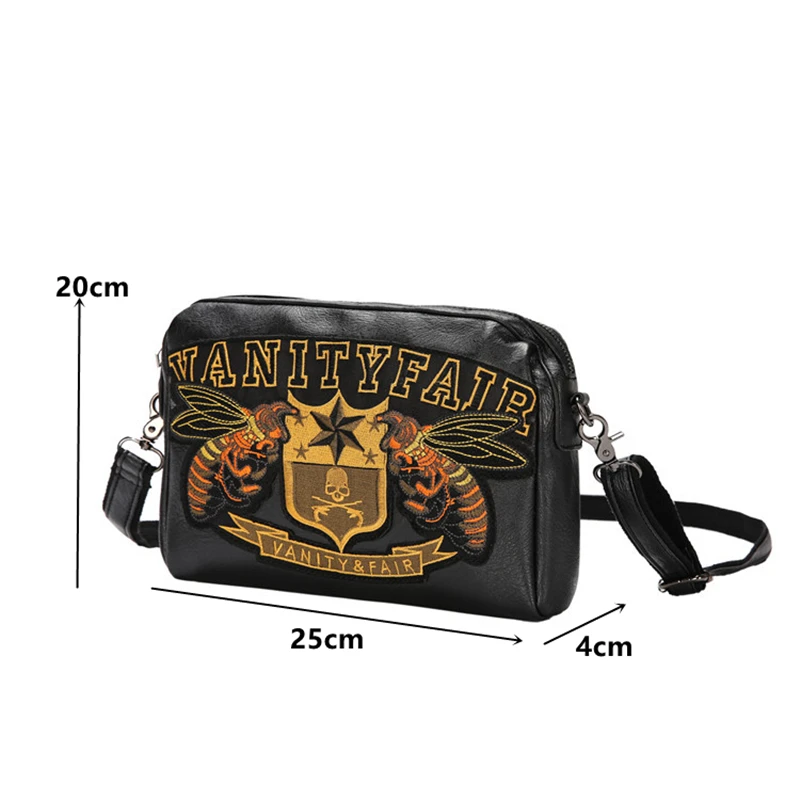 Embroidery Bee Crossbody Shoulder Bag Men Fashion Multifunction Clutch Bag Men Shoulder Bag Crossbody Messenger Bag Man Handbag