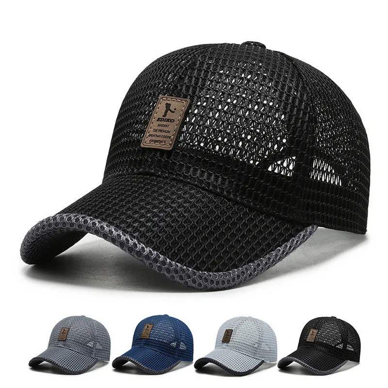 

Men's Mesh Baseball Cap Breathable Summer Caps Dad Hat Outdoor Fishing Hats Gorras Snapback Trucker Cap Women Sunhat Casquette