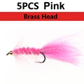 5pcs Pink brassbead