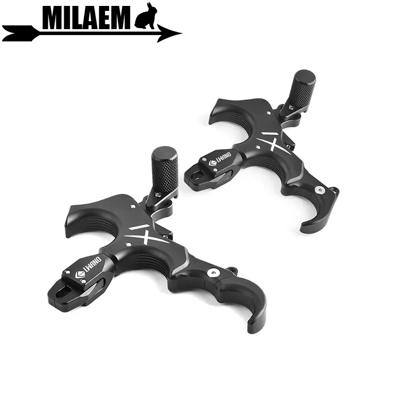 1pc Archery Compound Bow Release Aids 3 4 Finger Thumb Trigger Caliper Hunting Grip Compound Bow Shooting Accessories