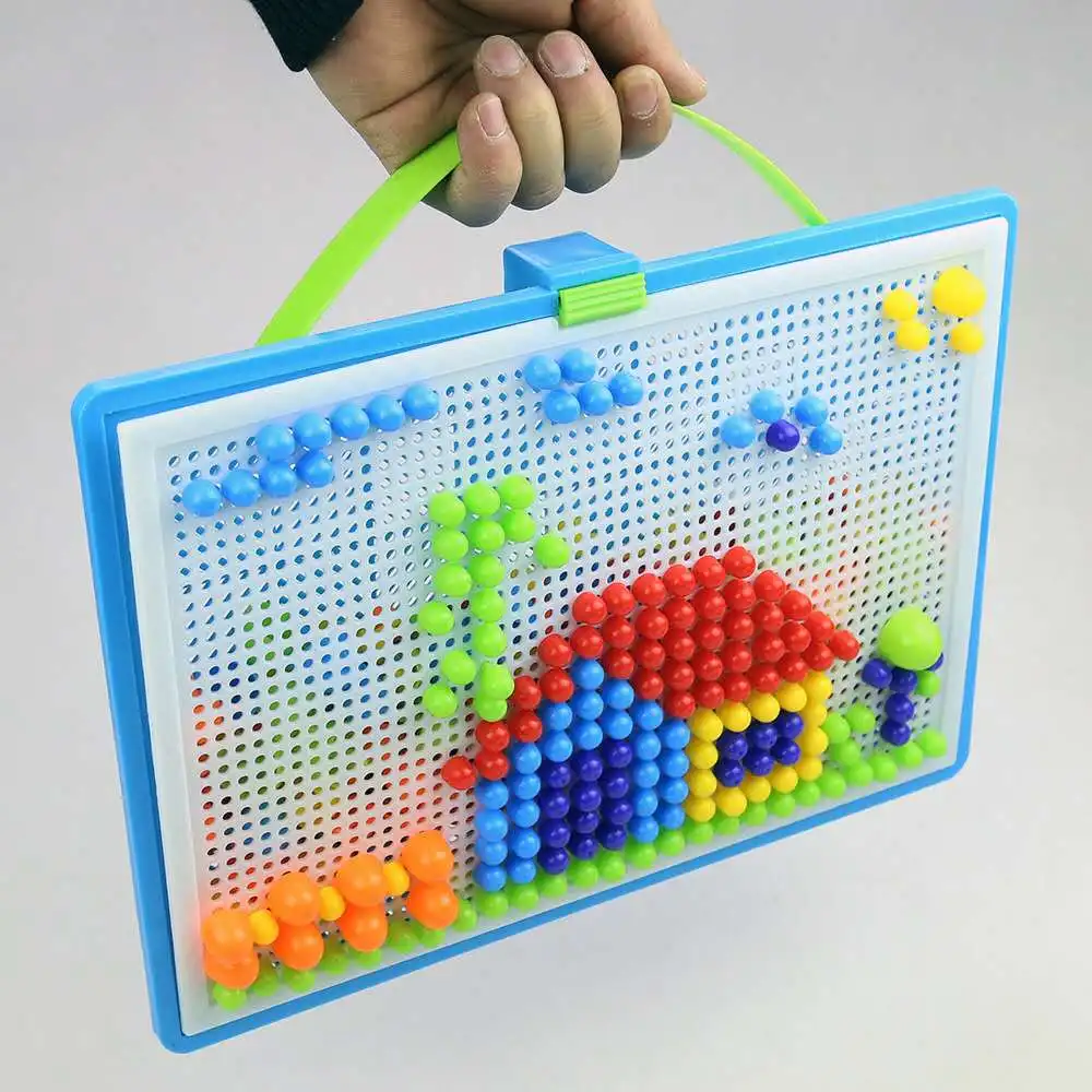 592 Clavijas De Hongo De Plástico Para Juguetes Educativos | Set De 3 Tamaños Y Colores Surtidos | Coordinación Mano-ojo | DIY Y Motricidad Fina | Sin Tablero Incluido