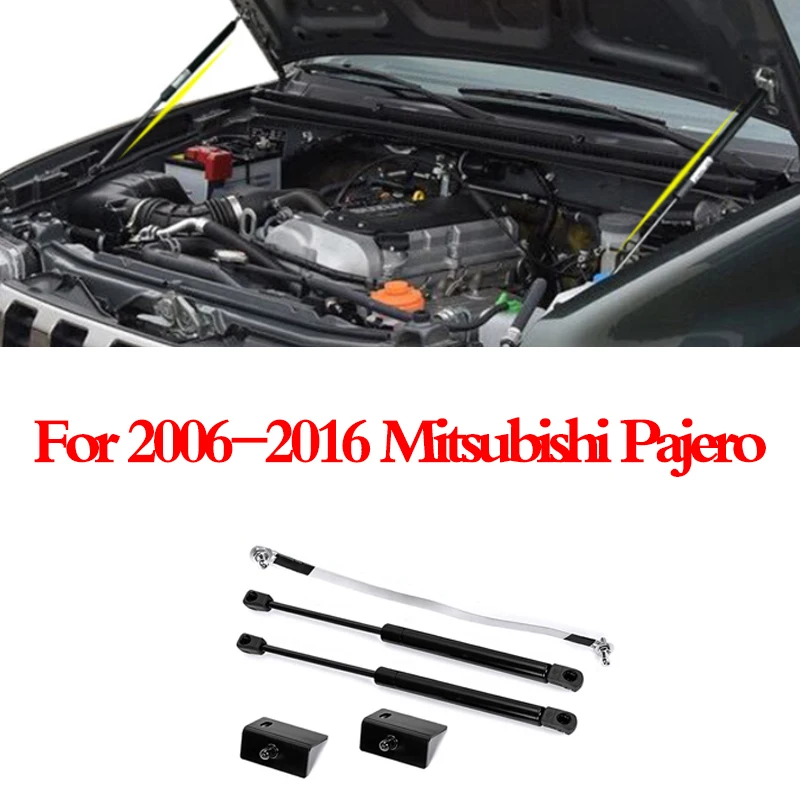 

For 2006-2016 Mitsubishi Pajero Front Hood Engine Supporting Hydraulic rod Lift Strut Spring Shock Bars Bracket Car accessories