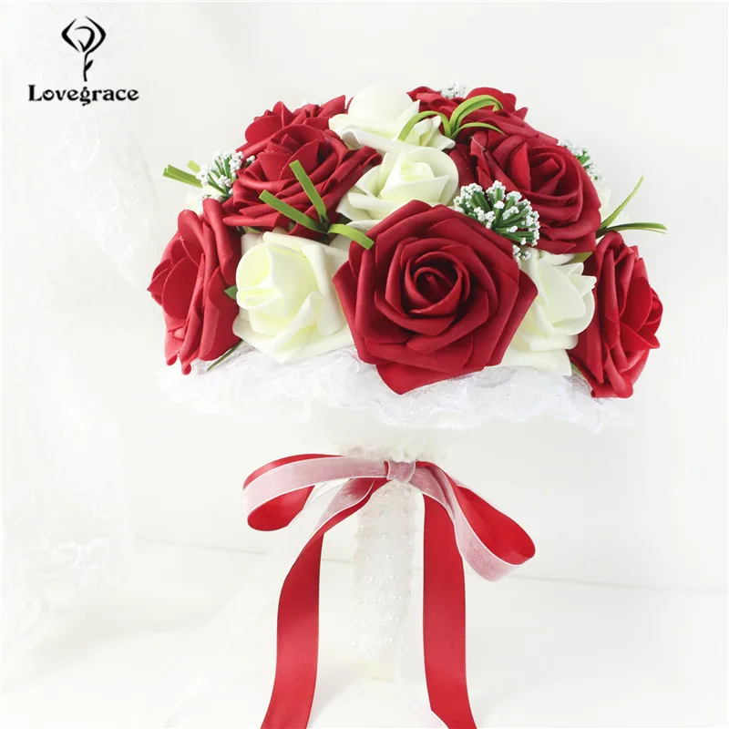 European Retro Beautiful Roses Eucalyptus Leaves Artificial Flowers for Home Wedding Decoration Accessories 3 Bouquets