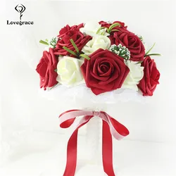 European Retro Beautiful Roses Eucalyptus Leaves Artificial Flowers for Home Wedding Decoration Accessories 3 Bouquets