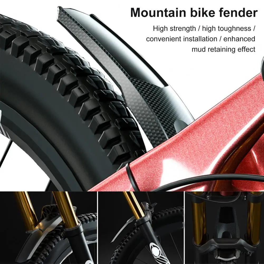 Carbon Fiber Pattern Wind Resistant Rust Resistant Widened High Strength Mudguard for Mountain Bike