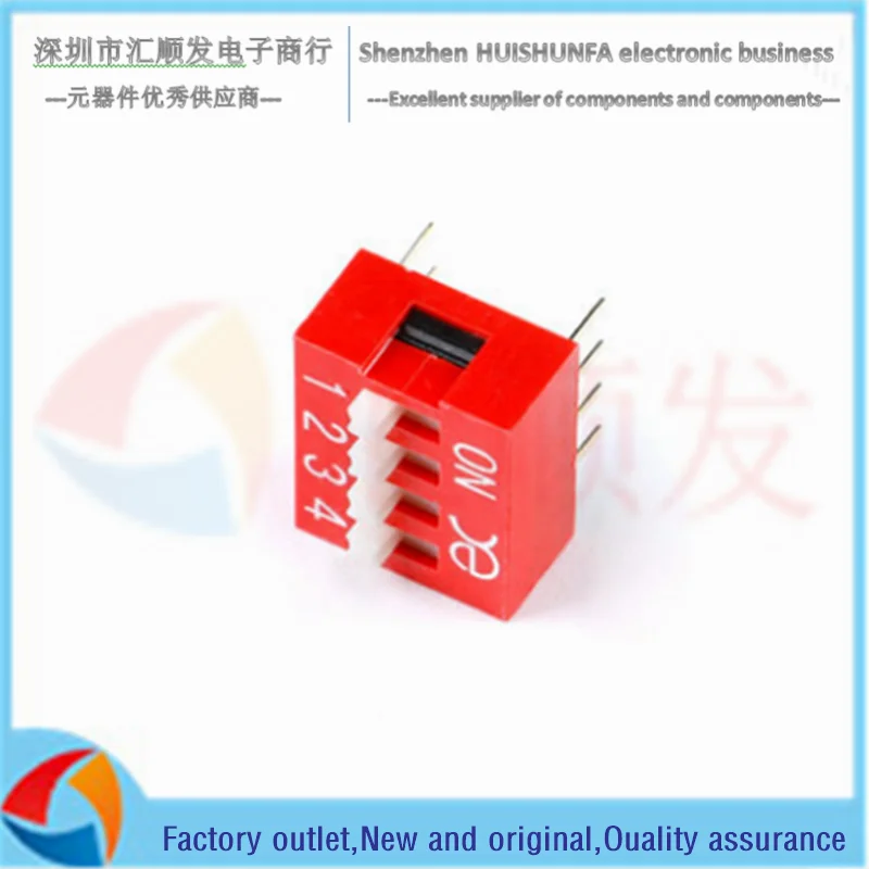 5 قطعة!!! DSWB04LHGET 2.54 مللي متر الملعب 4 أرقام DIP التبديل/dip رمز التبديل/الأحمر