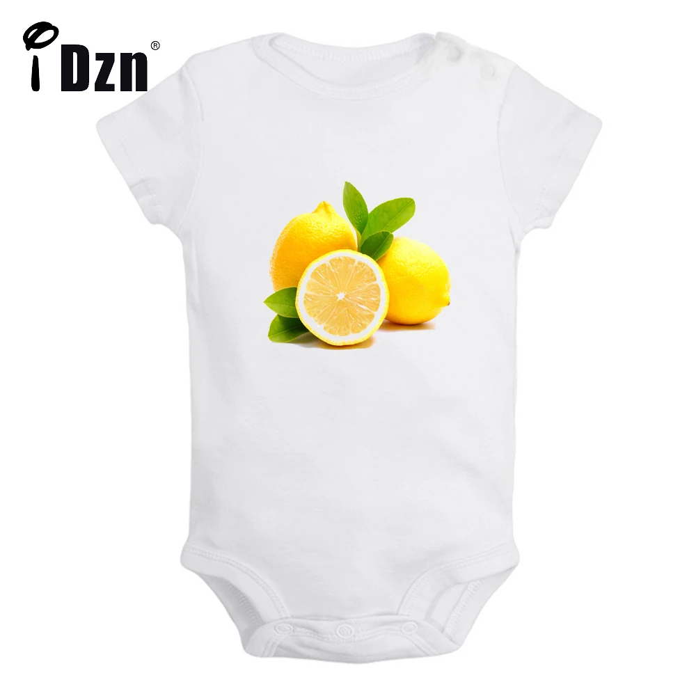 Baby Boys Girls Summer Bodysuit Lemon Apricot Printed Clothing Fruit Lime Design Rompers Newborn Cotton Short Sleeves Jumpsuits