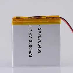 XH 2.54 706469*2 7.4V 3500mAh Rechargeable li-Polymer Battery For tablet PC DVD 146469