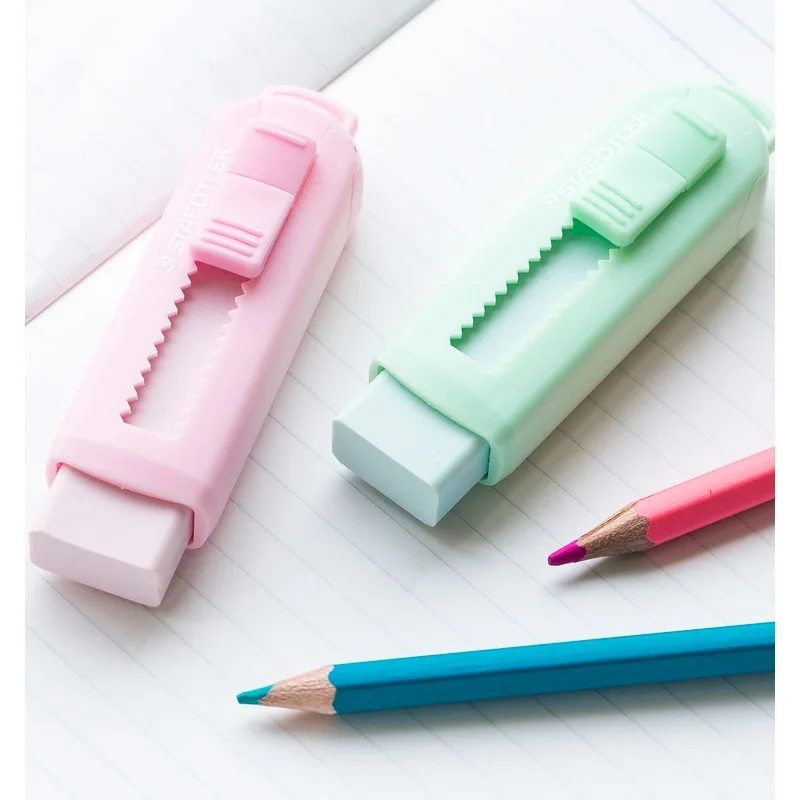 1pcs STAEDTLER Eraser Macaron Color Move Lock Type PVC Free Rubber Erasers Germany Stationery School Student Gift Award A6114