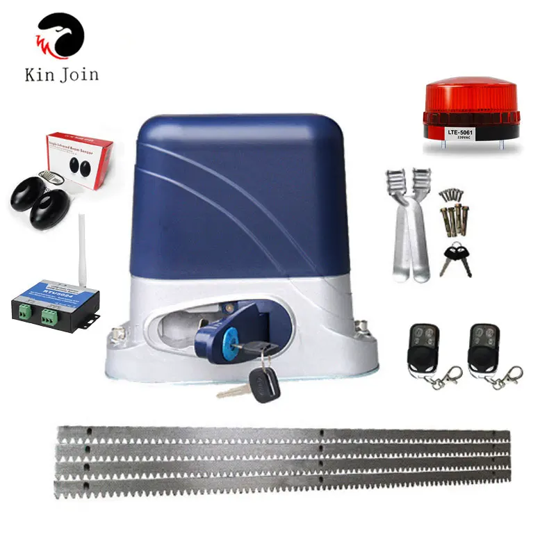 

KINJOIN 1300 кг сверхмощный автоматический электрический мотор для откатных ворот с стальными стойками длиной 4 м, клавиатура с сенсорной лампой, GSM опционально