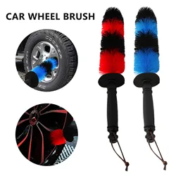 Car Wheel Brush 17Inch Long Easy Reach Tire Rim Detailing Brush Multifunction Auto Truck Motor Bicycle Cleaning Tool