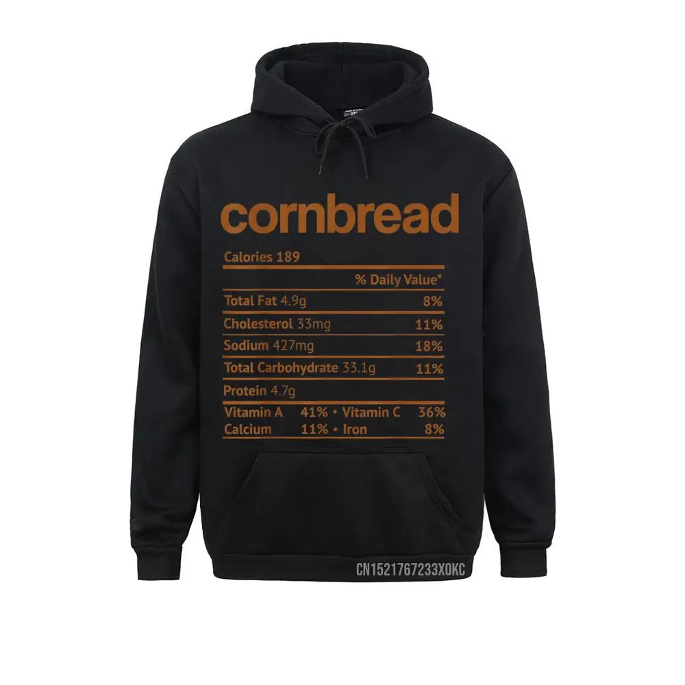 Cornbread Nutrition Facts Funny Thanksgiving Christmas Food Hoodie Graphic High Street Sweatshirts Hoodies For Women Hoods Tight