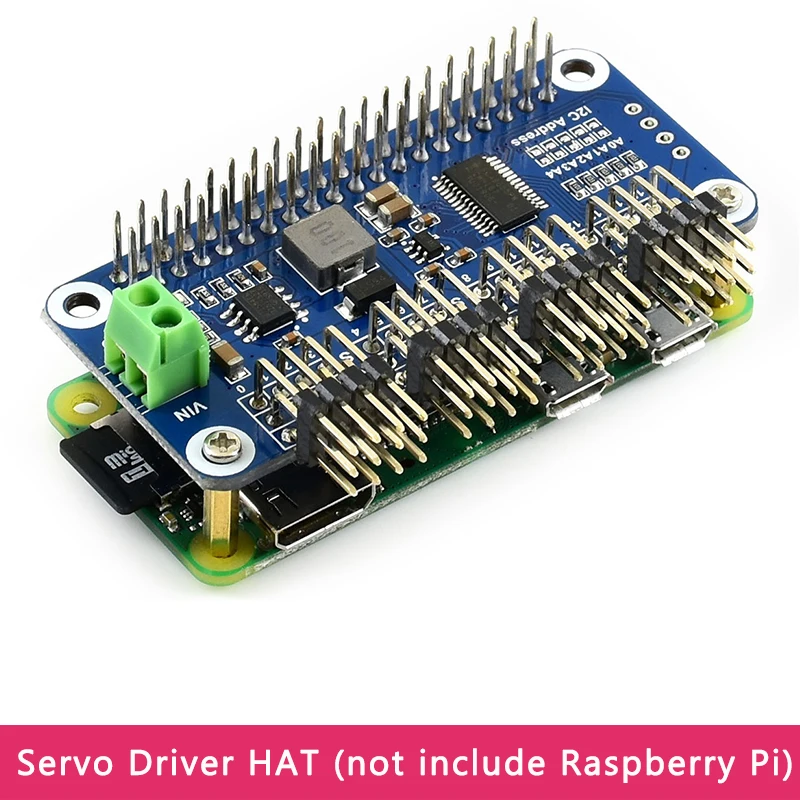 Raspberry Pi Servo Driver HAT for Raspberry Pi 16-Channel 12-bit I2C Interface Right Angle Pin Header for RPI 5 4B 3B+ Zero